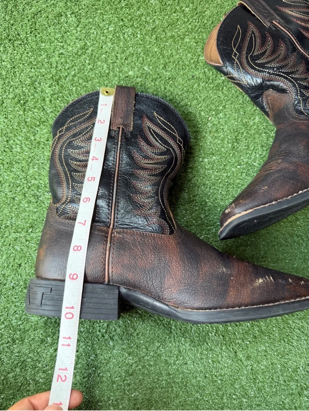 Ariat Amos Distressed Leather Size 6 Youth Kids Western Boots